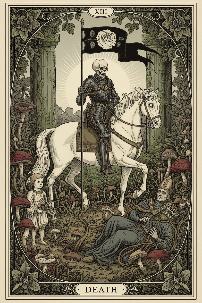 Dark Botanical Tarot Template